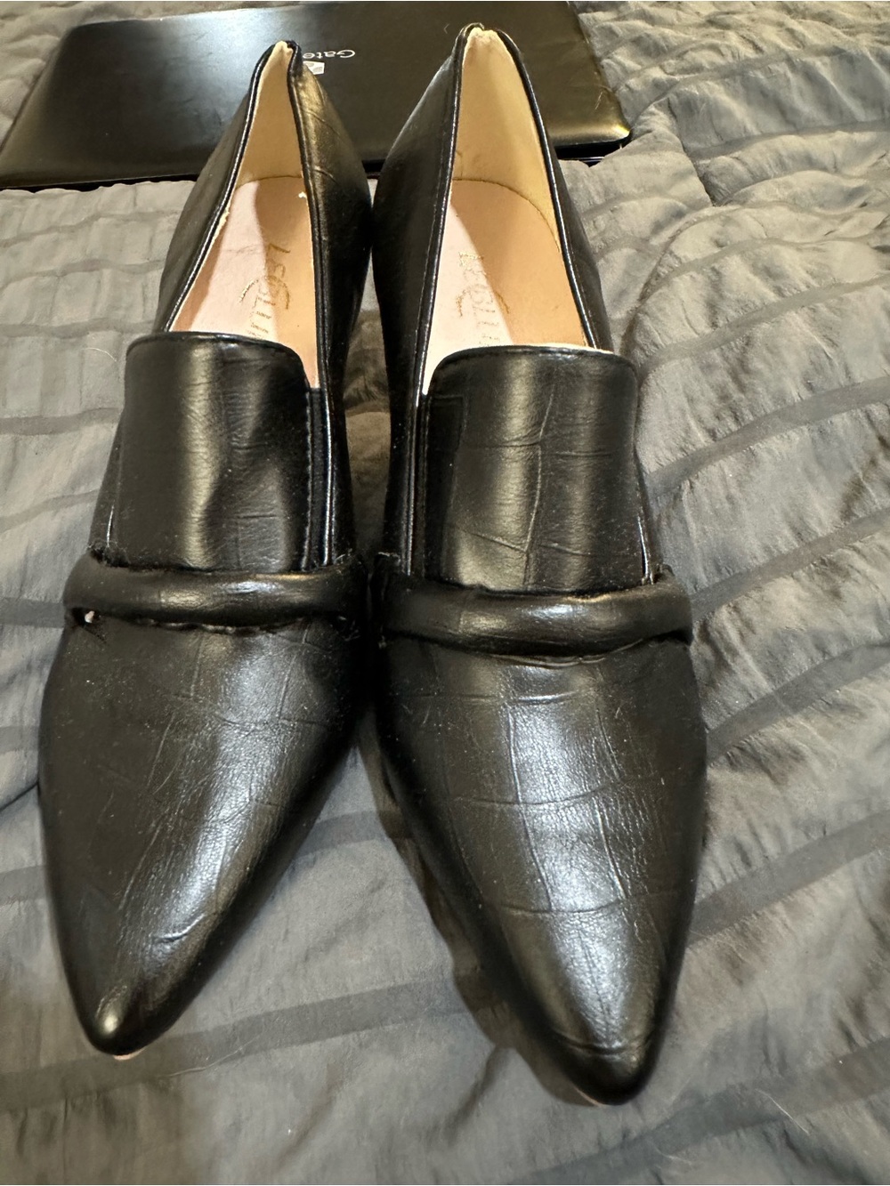 Black Pointed Toe Slip-On Loafers